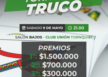 9 de mayo: Torneo de Truco en el Club Unión de Tornquist