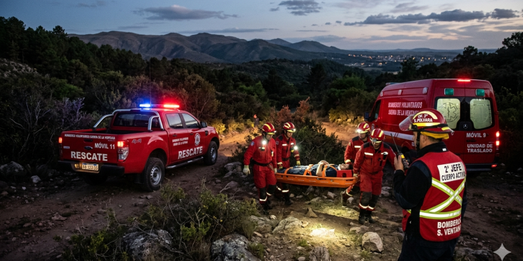 Operativo de rescate en el Puesto de la Vigilancia: Bomberos asistieron a una persona herida