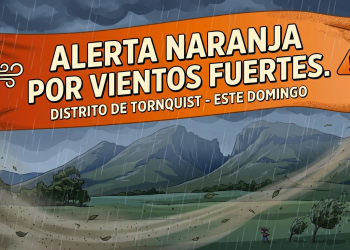 Alerta naranja por vientos fuertes para este domingo en el distrito