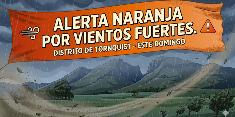 Alerta naranja por vientos fuertes para este domingo en el distrito