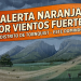 Alerta naranja por vientos fuertes para este domingo en el distrito