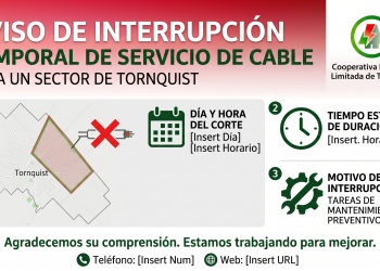 Corte del servicio de cable en un sector de Tornquist