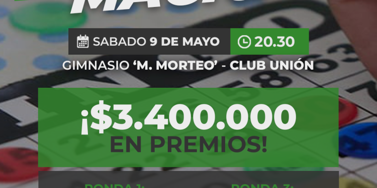 9 de mayo: XV Noche Mágica, el gran bingo familiar del Club Unión