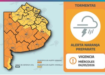 Emergencia meteorológica: Alerta naranja en Tornquist y suspensión de actividades.