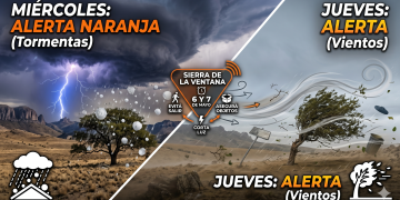 Alerta meteorológica en la región: miércoles de tormentas fuertes y jueves con ráfagas intensas