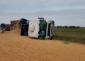 Trágico accidente en Suarez: Un camionero murió al volcar con su camión.