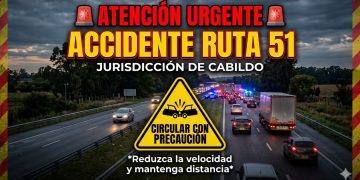 ÚLTIMO MOMENTO: Bomberos de Saldungaray trabajan en un accidente de tránsito sobre la Ruta 51