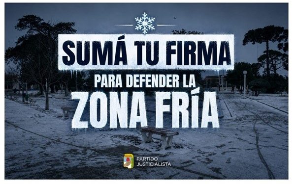 Información del Partido Justicialista de Tornquist: Suma tu firma para defender la zona fría