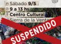 Suspendida la feria municipal de este sábado en Sierra de la Ventana