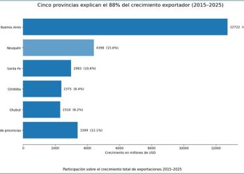 Cinco provincias explican el 88% del crecimiento exportador argentino en la última década