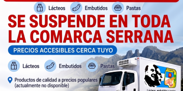 Se suspende el cronograma del Camión de Alimencoop en toda la Comarca Serrana por inconvenientes mecánicos