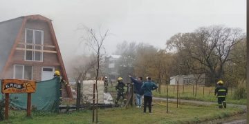 Principio de incendio en un complejo de cabañas de Villa La Arcadia: no se registraron heridos