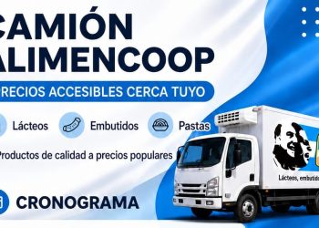 El Camión de Alimencoop llega al distrito con lácteos, embutidos y pastas a precios populares