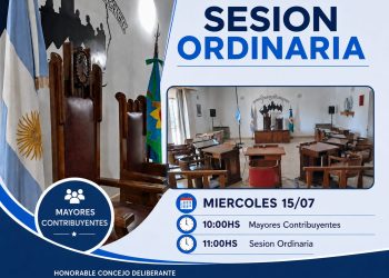 El Concejo Deliberante de Tornquist sesionará este miércoles en Asamblea de Mayores Contribuyentes