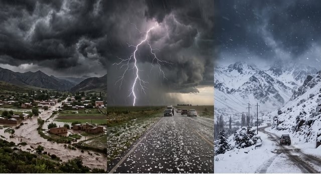 Alerta del SMN: tormentas con granizo, lluvias fuertes y nevadas en varias zonas del país este lunes