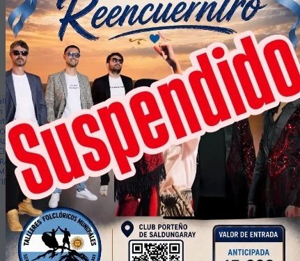Se suspende el Festival del Reencuentro en Saldungaray por superposición con el partido de la Selección Argentina