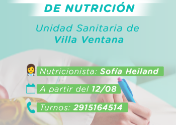La Unidad Sanitaria de Villa Ventana incorpora consultorio de Nutrición