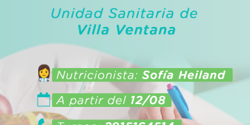 La Unidad Sanitaria de Villa Ventana incorpora consultorio de Nutrición