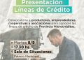 Convocatoria a emprendedores y productores a la presentación de líneas de crédito
