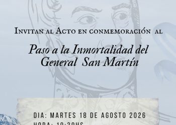 Invitación al acto en conmemoración al paso a la inmortalidad del General San Martín
