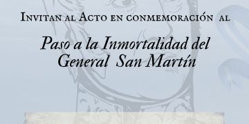Invitación al acto en conmemoración al paso a la inmortalidad del General San Martín