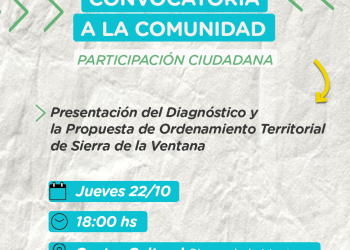 Convocatoria abierta a la presentación de la Propuesta de Ordenamiento Territorial de Sierra de la Ventana