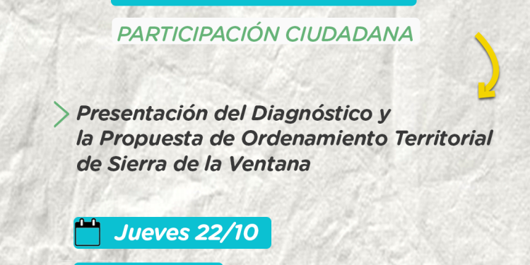 Convocatoria abierta a la presentación de la Propuesta de Ordenamiento Territorial de Sierra de la Ventana