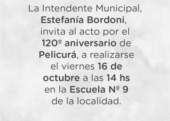 Invitación al acto del 120º aniversario de Pelicurá