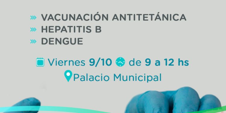 Este viernes habrá vacunación itinerante en el hall del Palacio Municipal