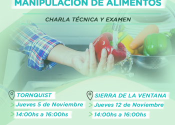 Tornquist  y Sierra de la Ventana tendrán nuevas fechas del Taller de Manipulación Higiénica de Alimentos